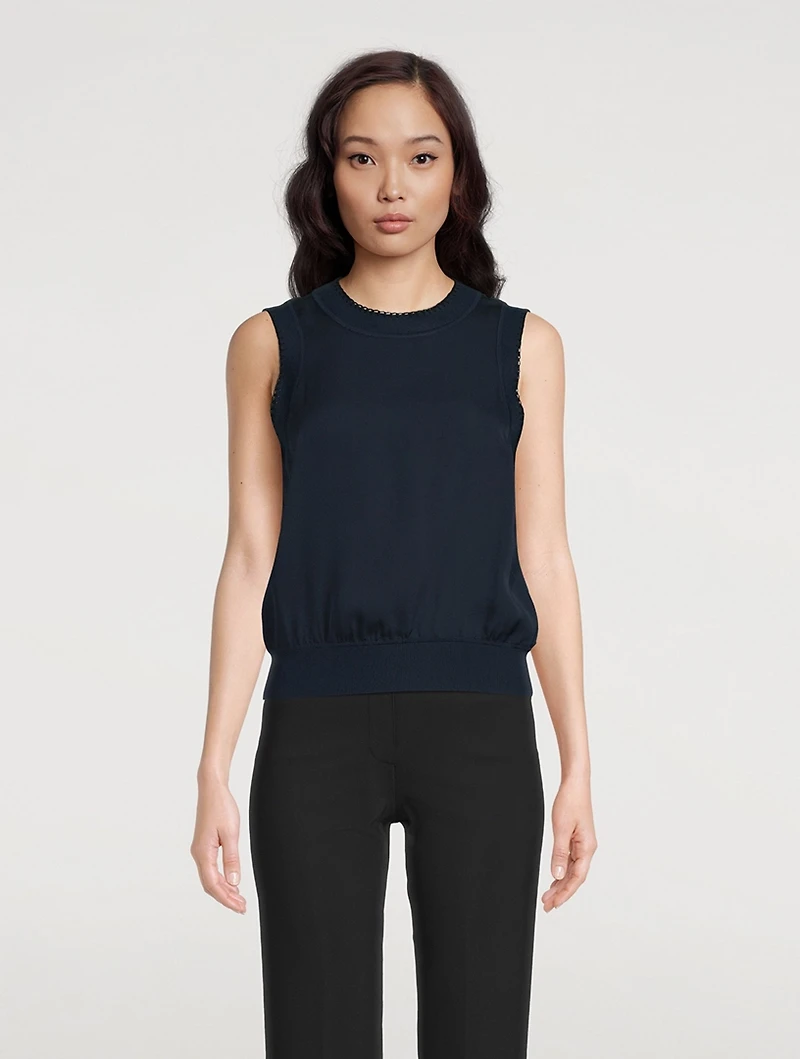 Silk And Cotton Sleeveless Top