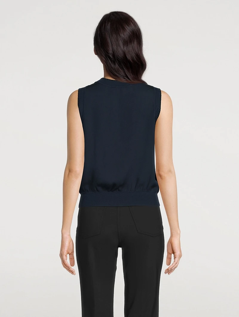 Silk And Cotton Sleeveless Top