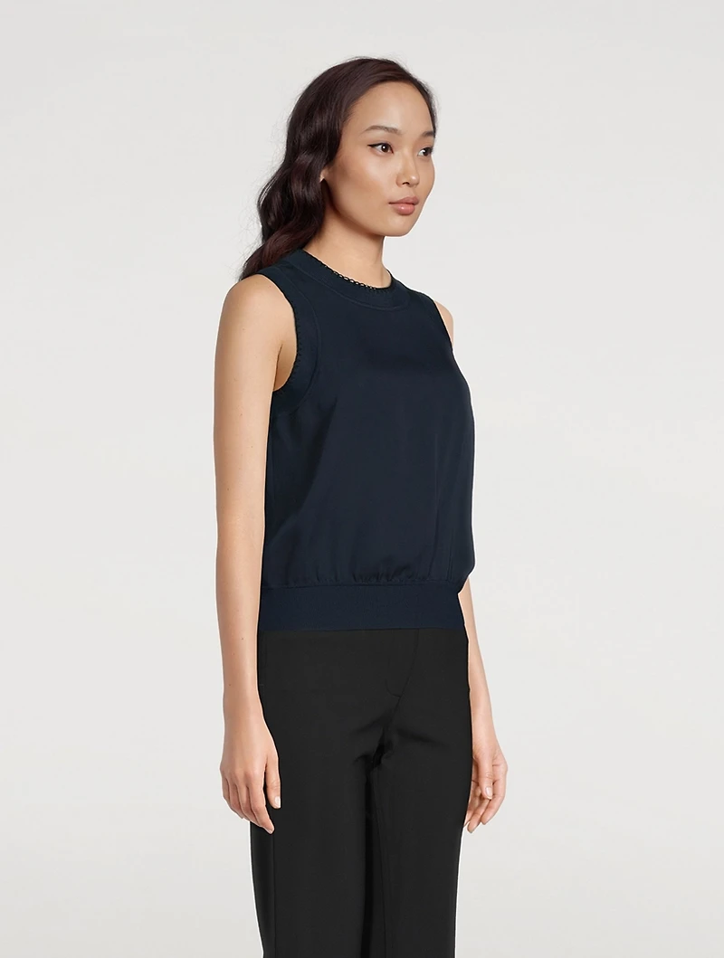 Silk And Cotton Sleeveless Top