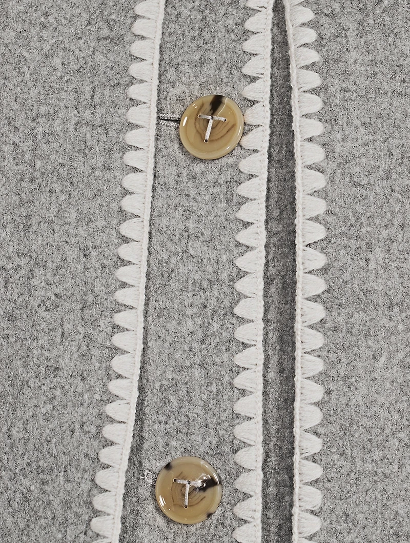 Embroidered Scarf Jacket