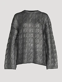 Foil Cable-Knit Sweater