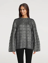 Foil Cable-Knit Sweater