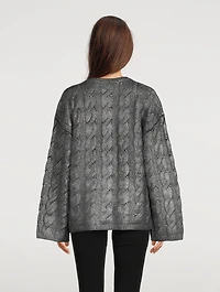 Foil Cable-Knit Sweater