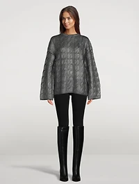 Foil Cable-Knit Sweater