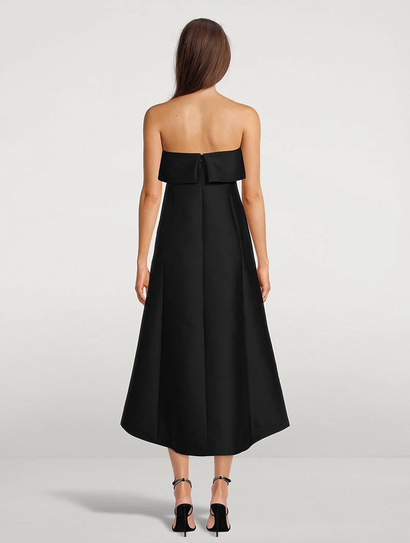 Strapless A-Line Midi Dress