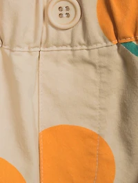Orange Cotton Pintuck Shorts