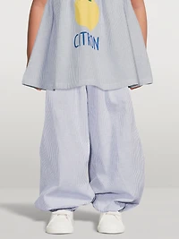Citron Cotton Pants Striped Print