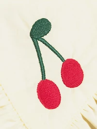 Cerise Cotton Collar Dress