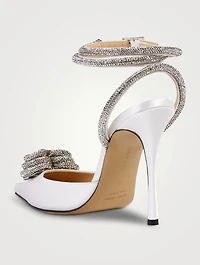 Triple Heart Crystal-Embellished Satin Pumps