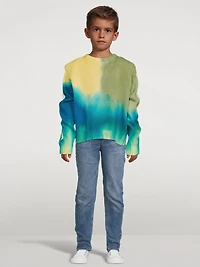 Cotton Sweater Tie-Dyed Print