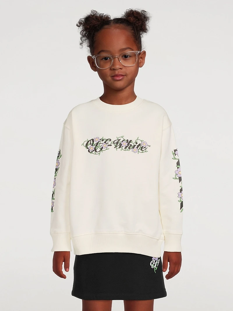 Off Flowers Cotton Sweatshirt