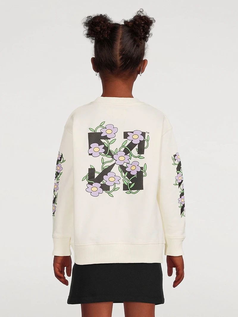 Off Flowers Cotton Sweatshirt
