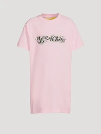 Off Flowers Cotton T-Shirt Dress