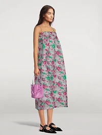 3D Jacquard Floral Midi Dress