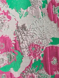 3D Jacquard Floral Midi Dress