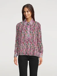 Pleated Georgette Blouse Floral Print