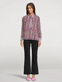Pleated Georgette Blouse Floral Print