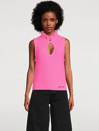 Sleeveless Keyhole Sweater