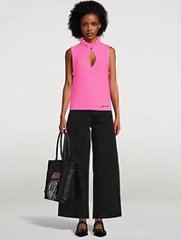 Sleeveless Keyhole Sweater