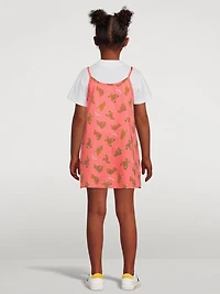 Cotton T-Shirt Dress Bear Print