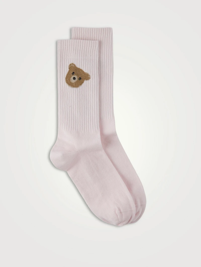 Jacquard Bear High Socks