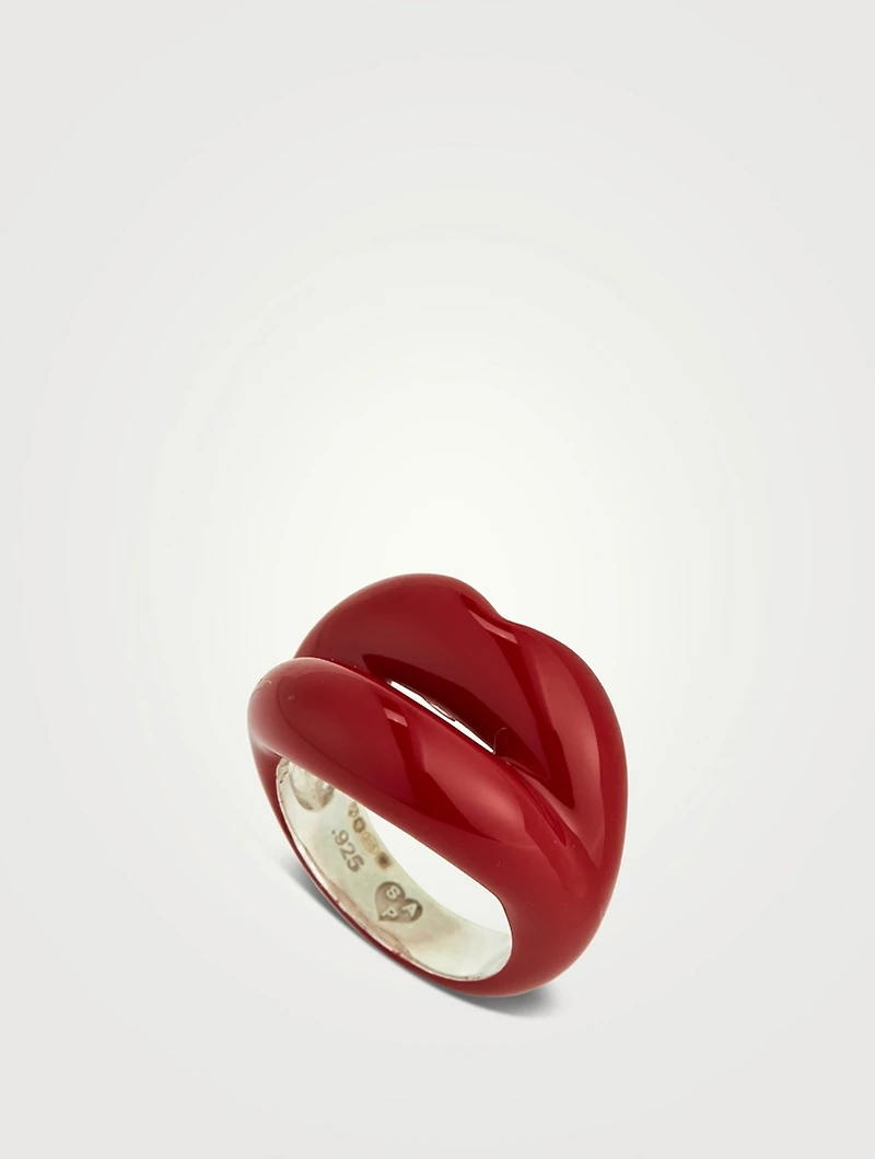 Hotlips Enamelled Ring
