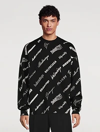 Wool-Blend Sweater Logomania Print