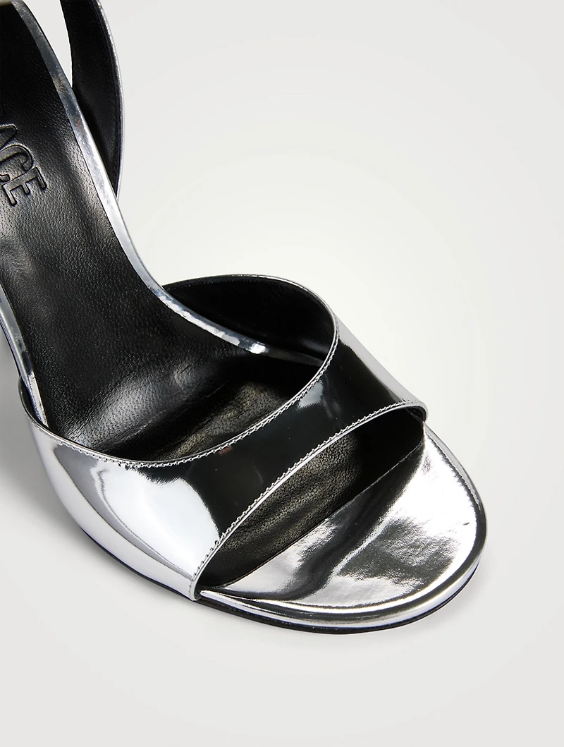 Safety Pin Metallic Leather Sandals