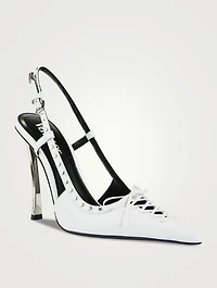 Laced Pin-Point Slingback Pumps