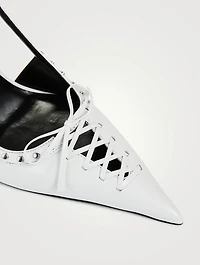 Laced Pin-Point Slingback Pumps