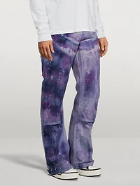 Cracked Tie Dye Straight-Leg Carpenter Jeans