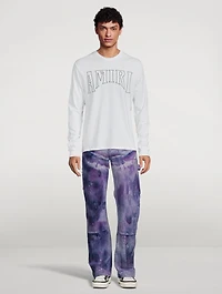 Cracked Tie Dye Straight-Leg Carpenter Jeans