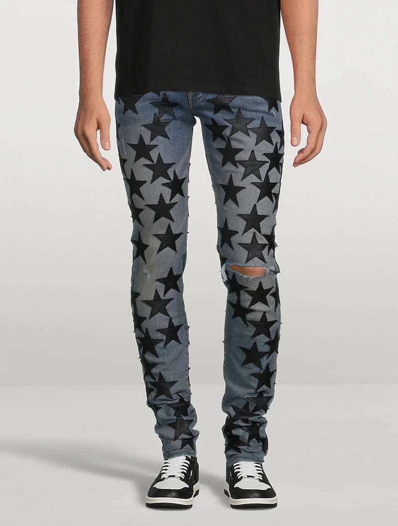 Chemist Skinny Jeans With Leather Stars