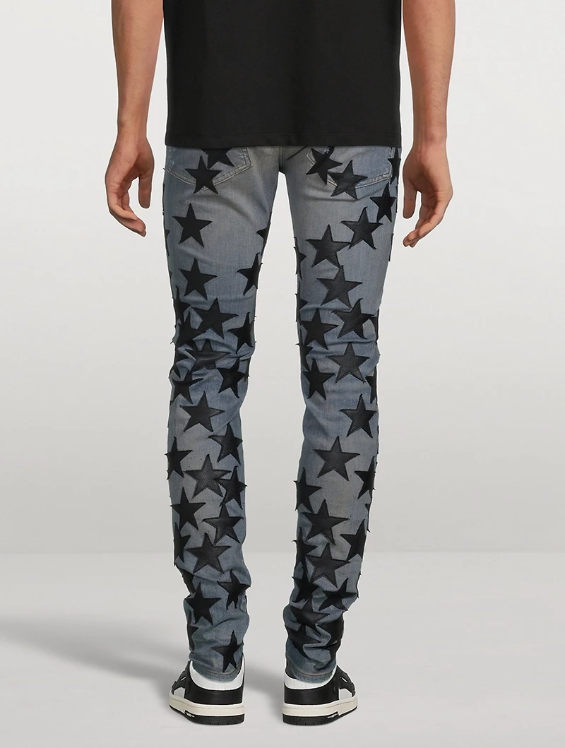 Chemist Skinny Jeans With Leather Stars