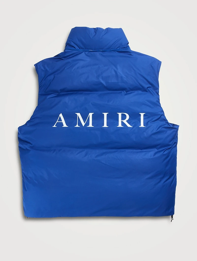 Nylon Down Vest With Hood