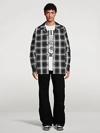 Plaid Shirt Shadow Logo Print