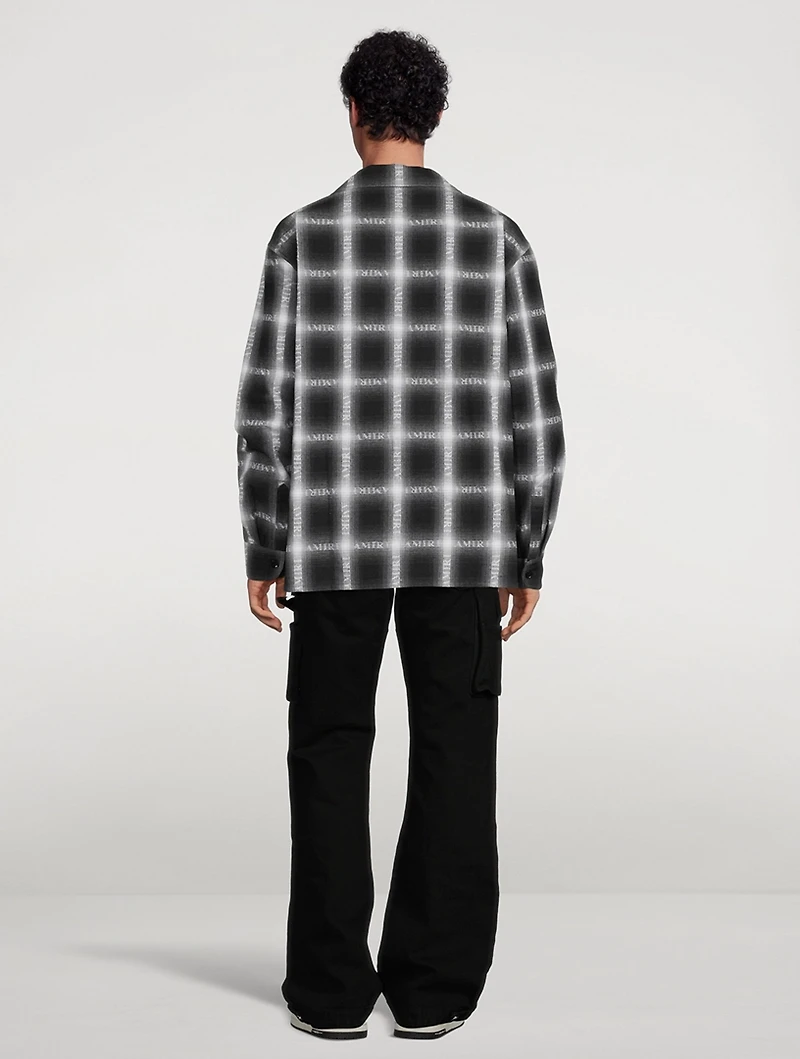 Plaid Shirt Shadow Logo Print
