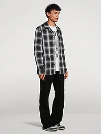 Plaid Shirt Shadow Logo Print