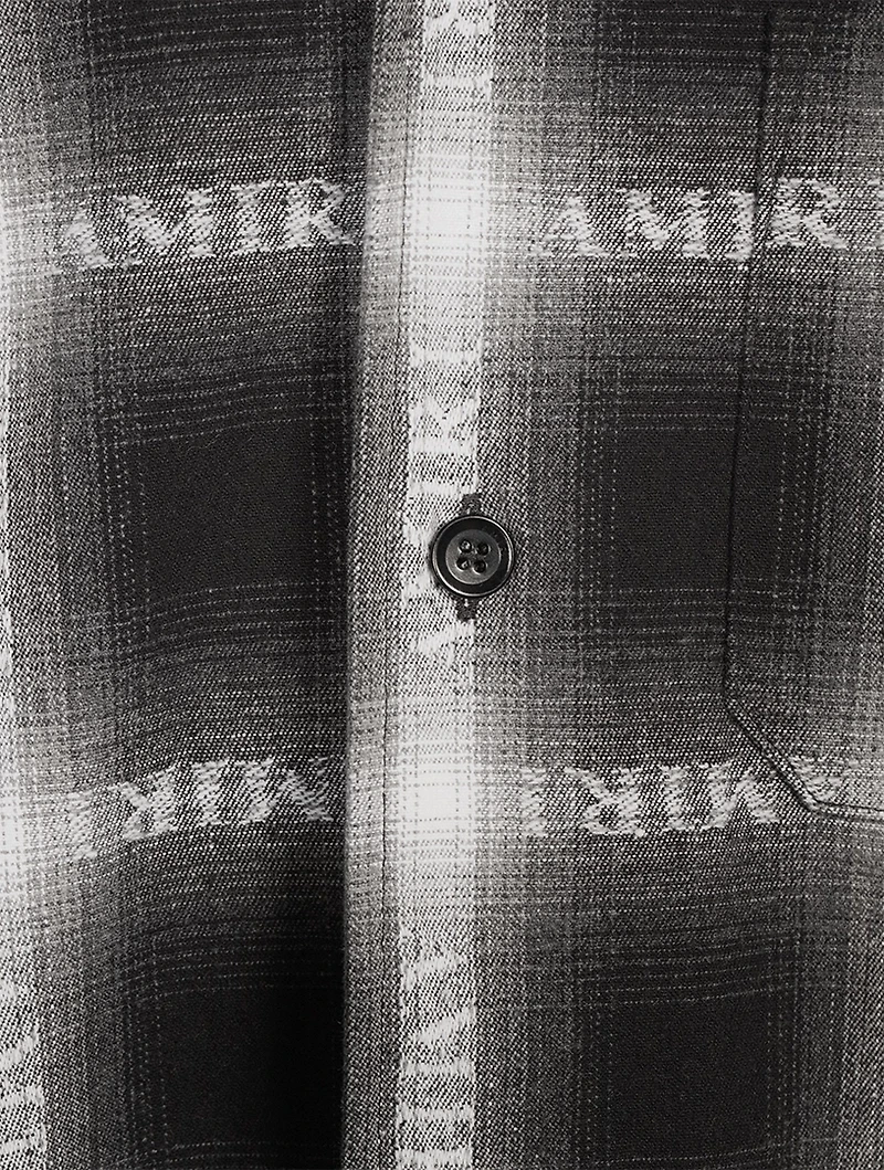 Plaid Shirt Shadow Logo Print
