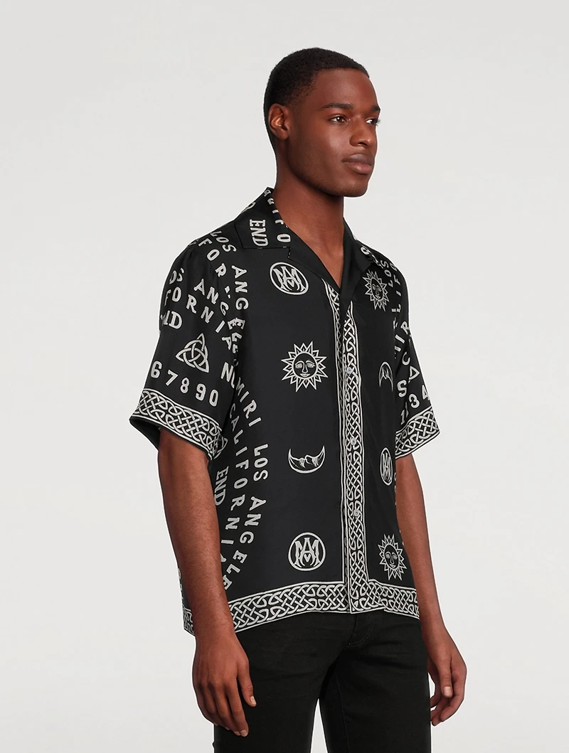 Ouija Board Silk Bowling Shirt