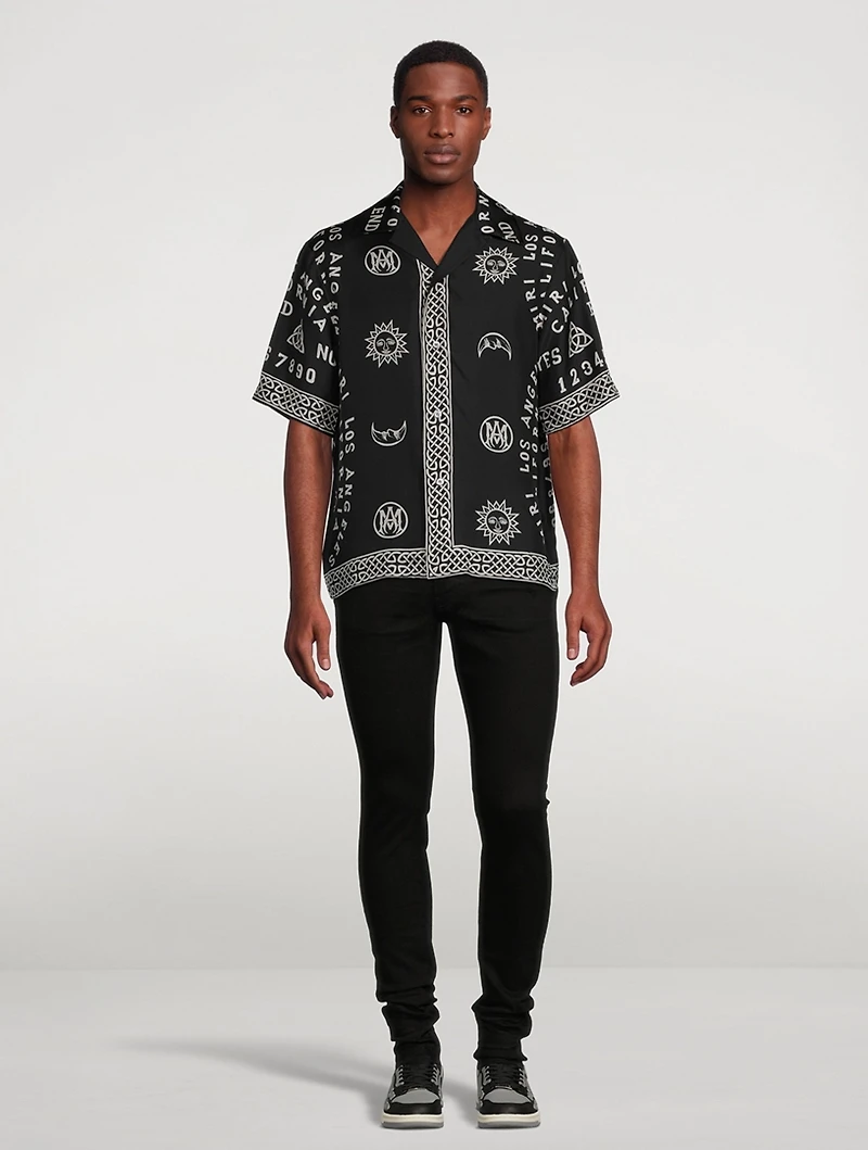 Ouija Board Silk Bowling Shirt