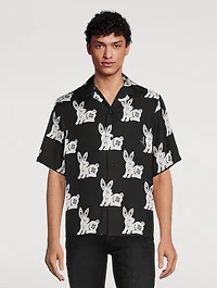 Lunar New Year Rabbit Silk Bowling Shirt