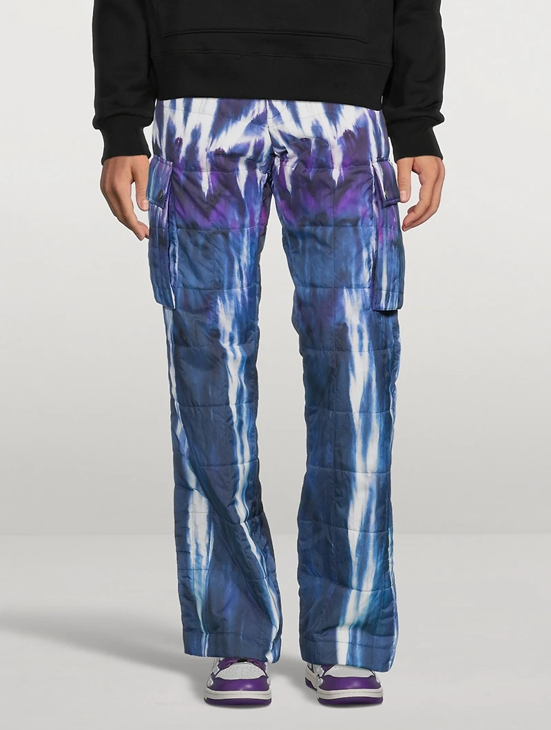 Tie Dye Quilted Cargo Pants