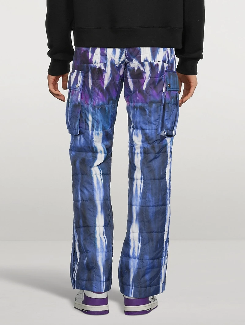 Tie Dye Quilted Cargo Pants