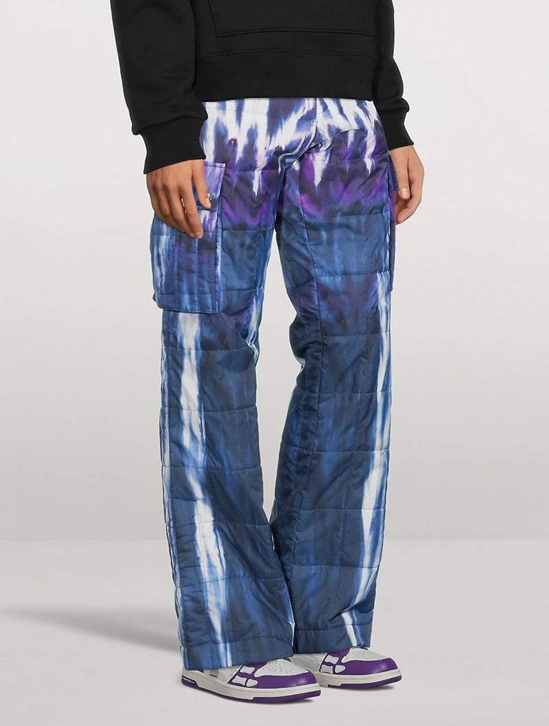 Tie Dye Quilted Cargo Pants