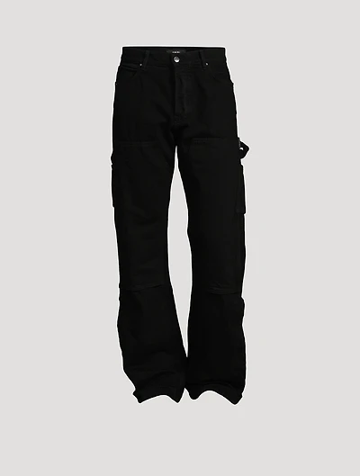 Cotton Straight-Leg Carpenter Jeans