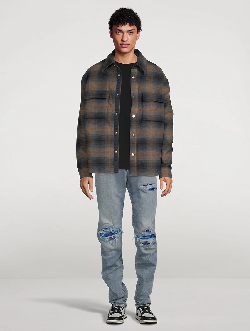 Plaid Padded Overshirt