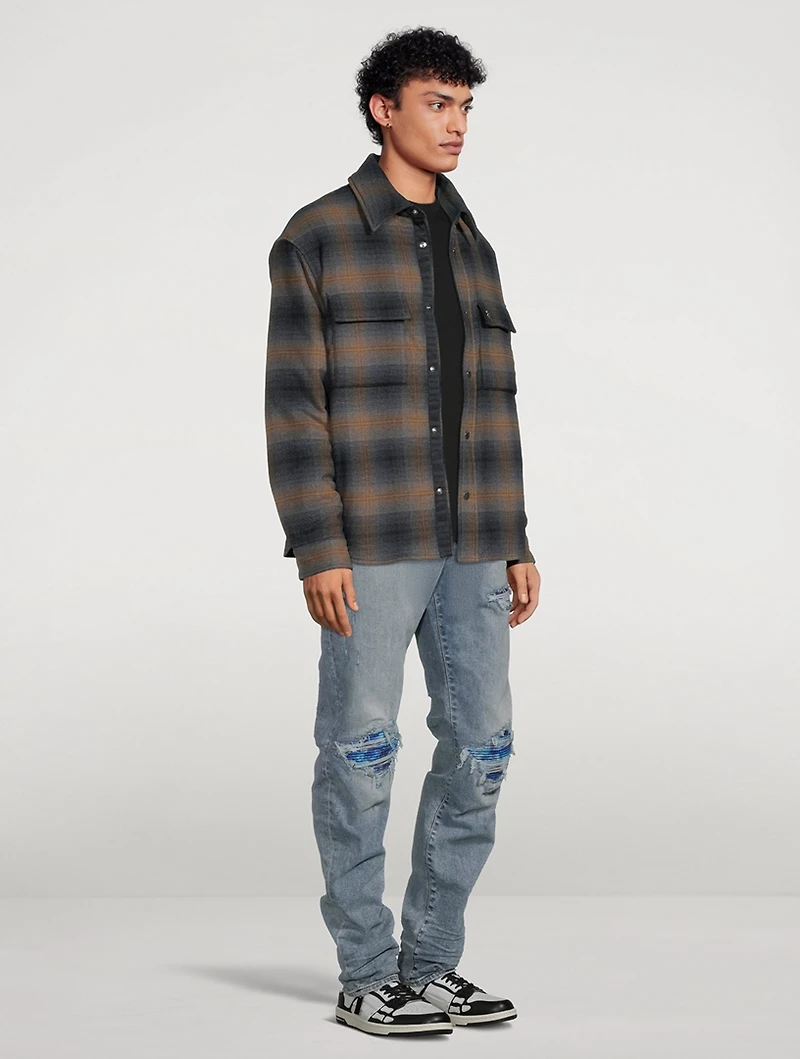 Plaid Padded Overshirt