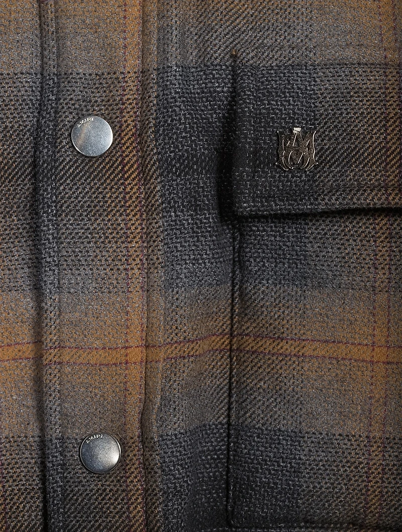 Plaid Padded Overshirt