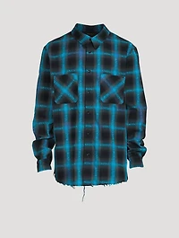 Frayed Hem Plaid Shirt